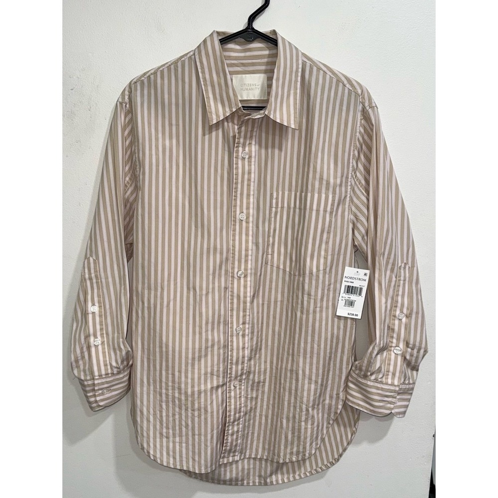 NWT Citizens of Humanity Kayla Mesa Stripe Oversize Button-Up Shirt SZ XS